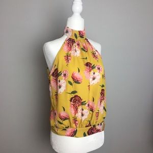 Floral high neck top